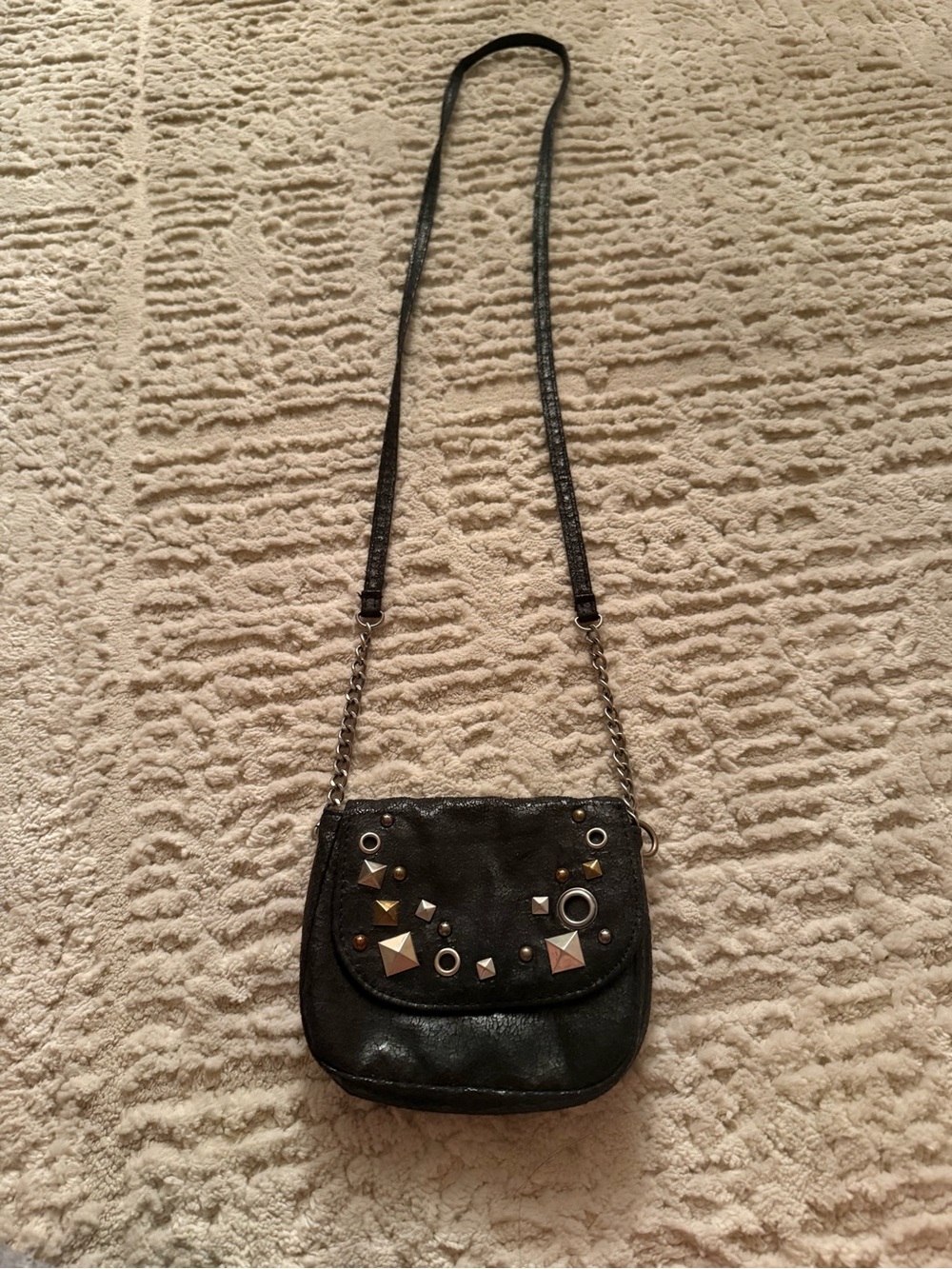 Black Studded Crossbody Bag